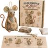 DIY Sewing Kit Stuffed Animal Craft Patchwork Mouse Plush Toy Making Set Handmade Educational Gift for Kids Adults