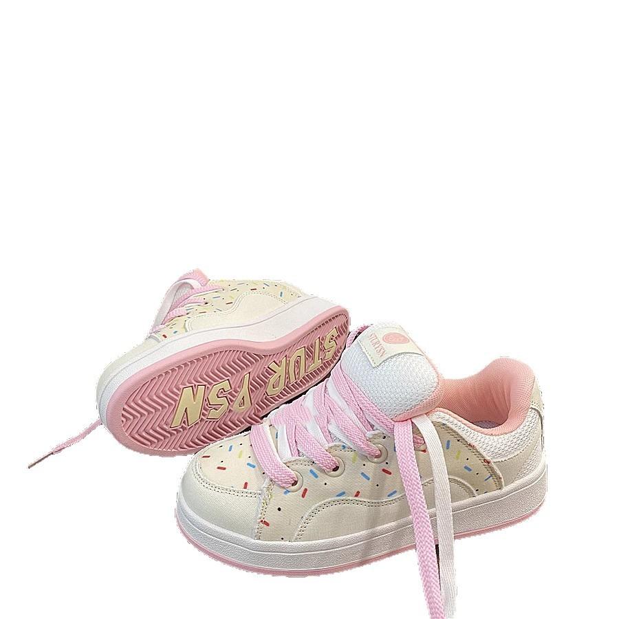 Сочетающиеся по цвету туфельки-сердечки, студенческая нишевая хлебная обувь, женские летние новые универсальные повседневные спортивные туфли