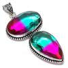Bi-Color Tourmaline Gemstone Handmade 925 Sterling Silver Pendant 3.55" G5D27