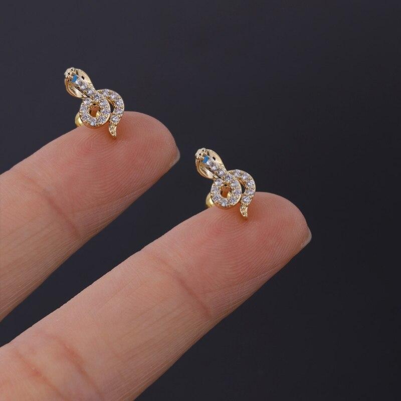 Нержавеющая сталь 316L, пирсинг, губная серьга с цирконием, серьги-гвоздики для козелка, губы, змеиного глаза, крест, спираль, раковина, хрящ, украшения для тела