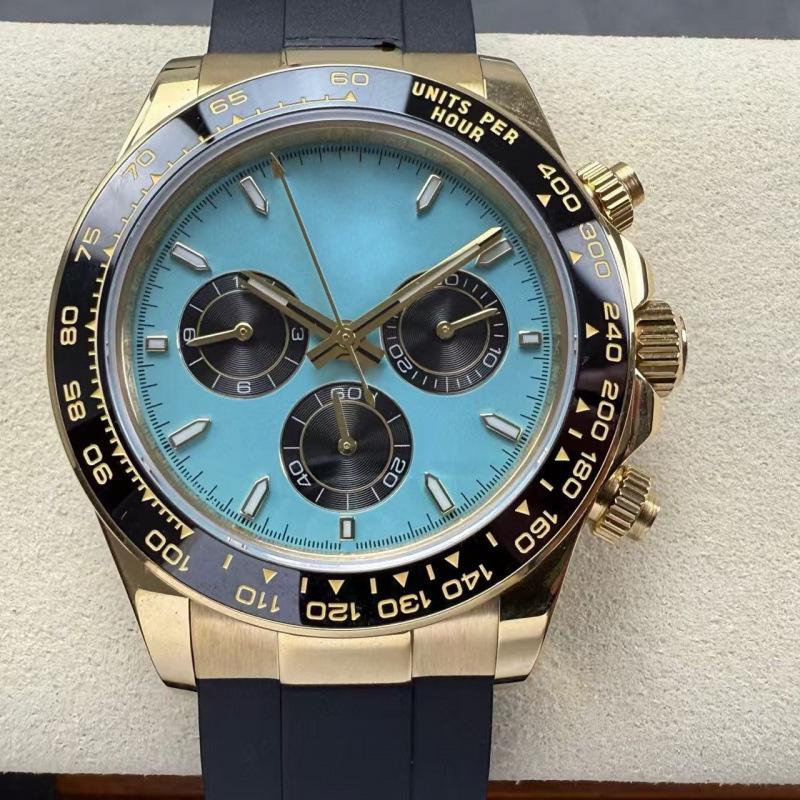 Мужские автоматические механические часы Rolex Daytona 40 мм, многофункциональные, с инкрустацией бриллиантами.