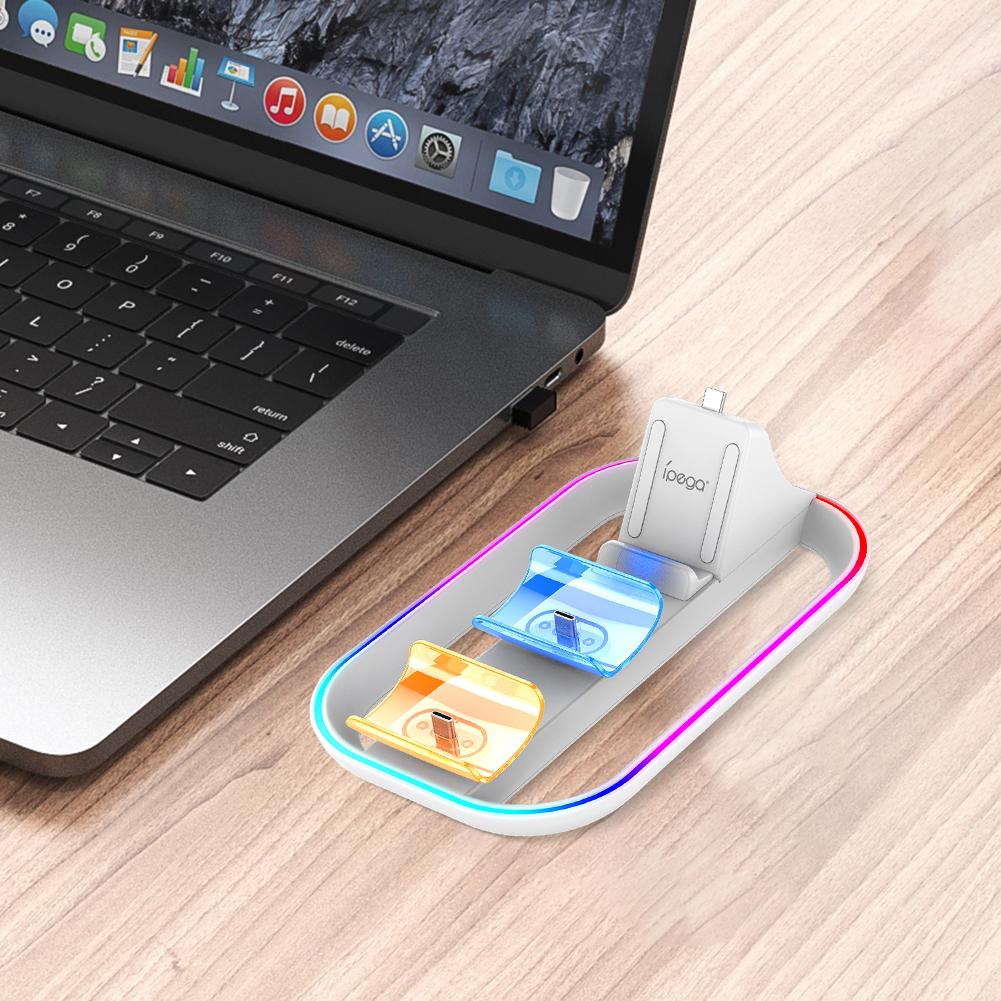 Док-станция для зарядки 3в1 для игровой консоли PlayStation Portal RGB Подставка-держатель с кабелем-зарядным устройством для PS5 Portal Remote Player