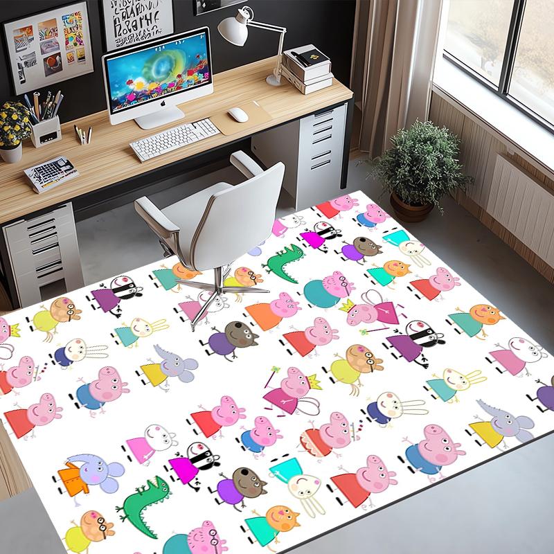 Peppa Pig Pattern Rug, Indoor/Outdoor Mat, for Picnic, Gameroom, Bedroom, Office, Living Room, Home Decor Carpet, Birthday Gift