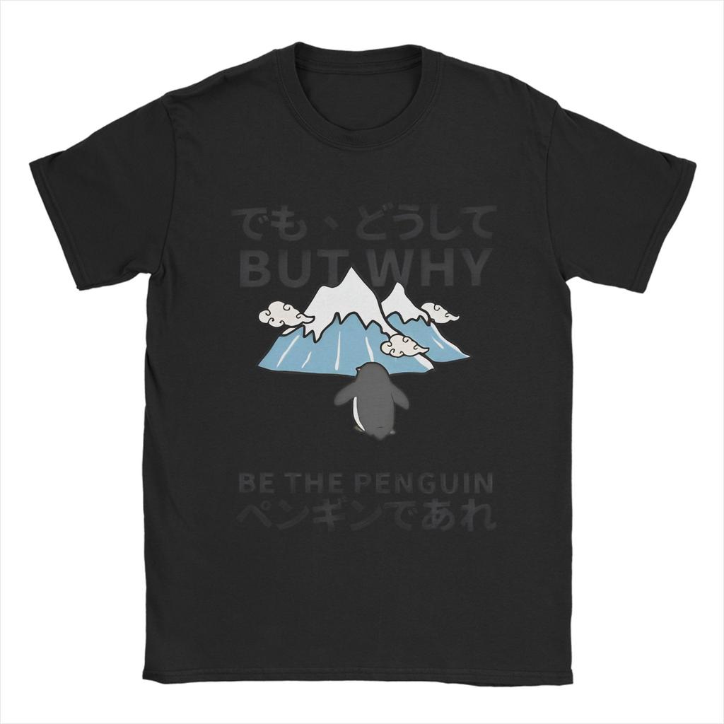 But Why Nihilist Penguin Japanese Art Mens T Shirt Vintage Tees Short Sleeve Round Neck TShirts Pure Cotton Summer Tops