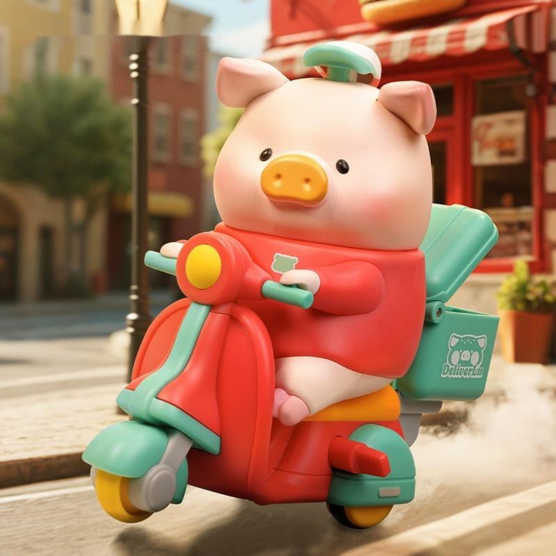 Canned Pig Lulu The Piggy Burgers Urgent Delivery Movable Series Blind Box Collectible Doll Ornament Fun Toys Mystery Box Gift