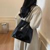Chic Korean Style Minimalist Shoulder Bag For Women With Spacious Capacity In Black Wine Red Red And Coffee Color Great For Daily Use