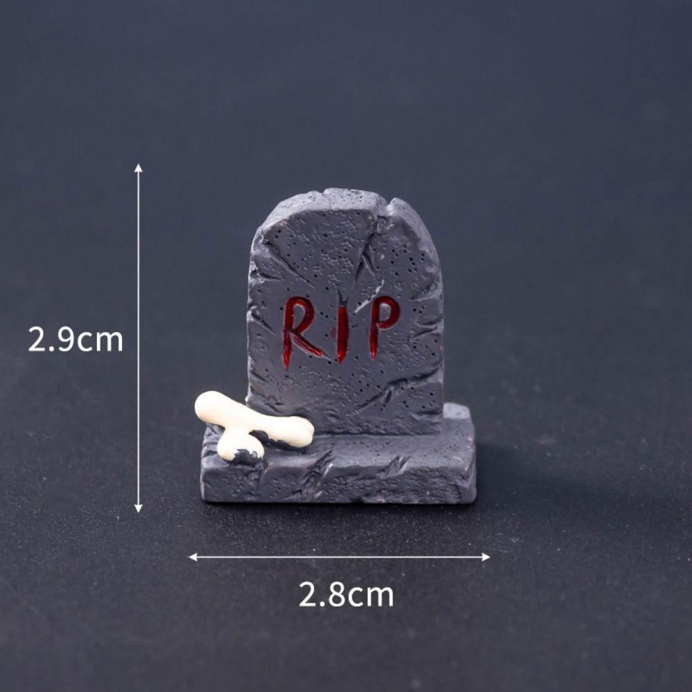 Creative Cartoon Halloween Small Ornaments DIY Resin Craft Tombston Ornaments Mini Resin Festival Ornaments Home