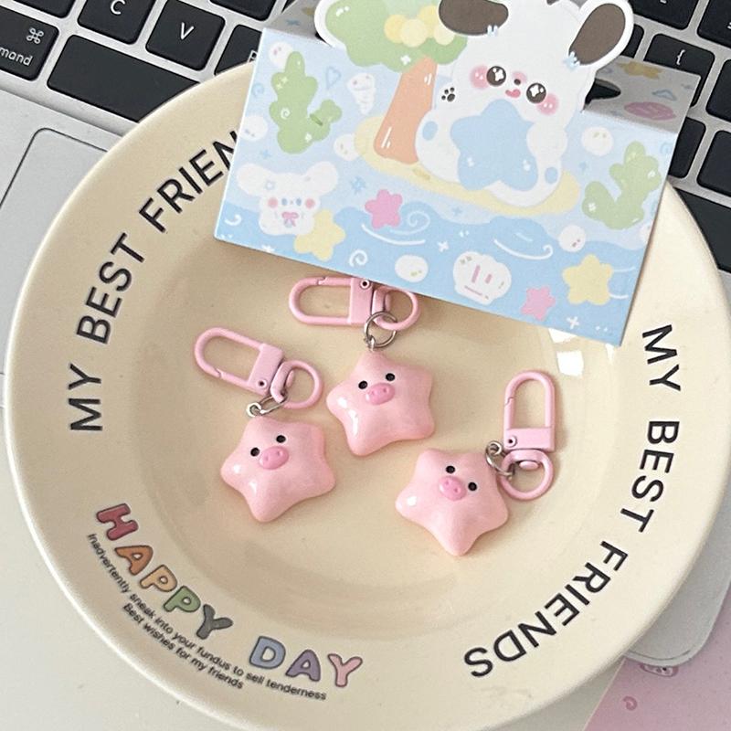 1 шт. милый брелок для ключей в виде звезды свиньи, мультяшная розовая кукла-свинка, кулон, брелок для рюкзака, подвески, украшения для автомобиля, сумка, аксессуары