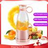 1PC Rechargeable Mixers Fresh Fruit Juicers Blue/Pink Usb Portable Juice Bottle Mini Fast Electric Blender Smoothie Ice Maker