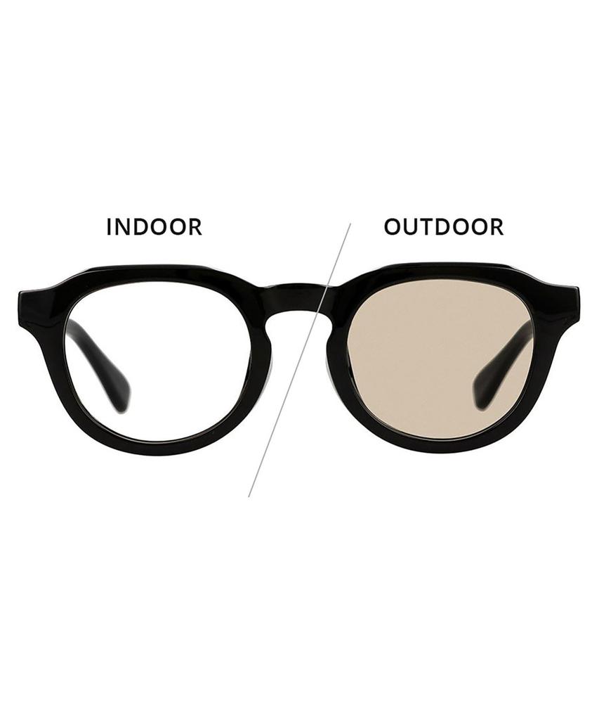 Фотохромные солнцезащитные очки линза Crown UV для вождения [Zoff] [Веб-эксклюзив] в стиле Бостон (черный) Панто, меняющий цвет, легкий, защита, унисекс,