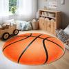 Soft Round Basketball Rugs Kids Teen Shaggy Bedside Rugs Basketball Lovers Decor Game Room Bedroom Living Room Floor Round Rugs