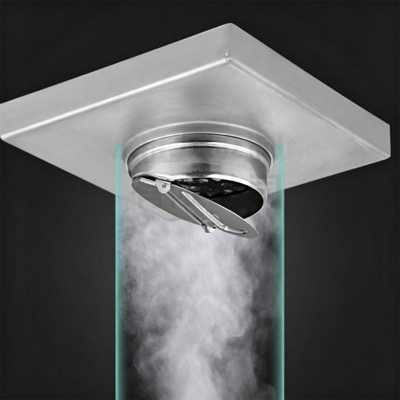 Square Floor Drain Cover 304 Steel Bathroom Shower Panel with Lift-Out Insert for Tile Floor and Wall Line Use