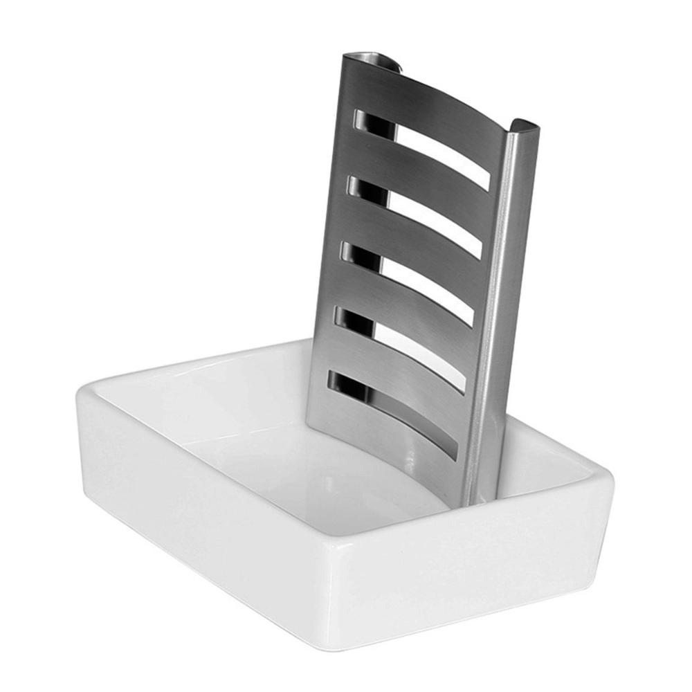 Fast Drying Storage Tray Stainless Steel Draining Rack Soap Container Box Soap Dish Sponge Holder