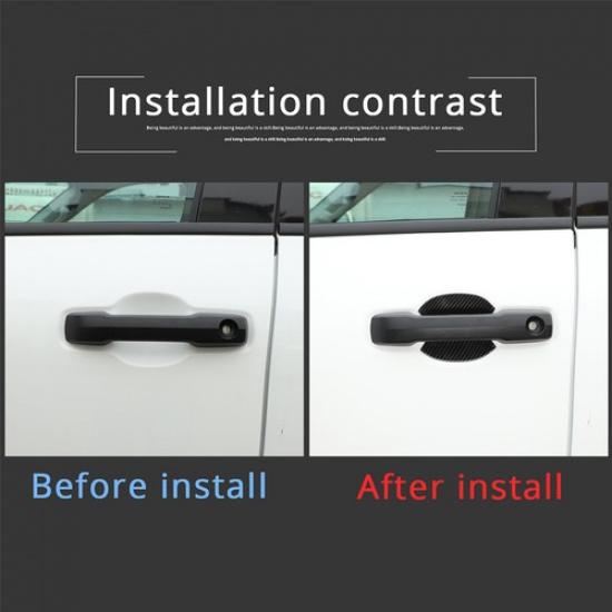 Carbon Fiber ABS Outer 4-Door Bowl Sticker Cover Trim For Toyota Tundra -23