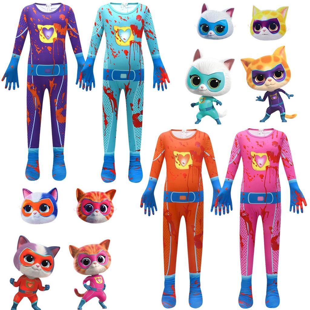 Cute And Comfortable Superkitties Children's Jumpsuit Cartoon Design Soft Milk Silk Fabric Multiple Colors 100cm-150cm/43.3-59.05in