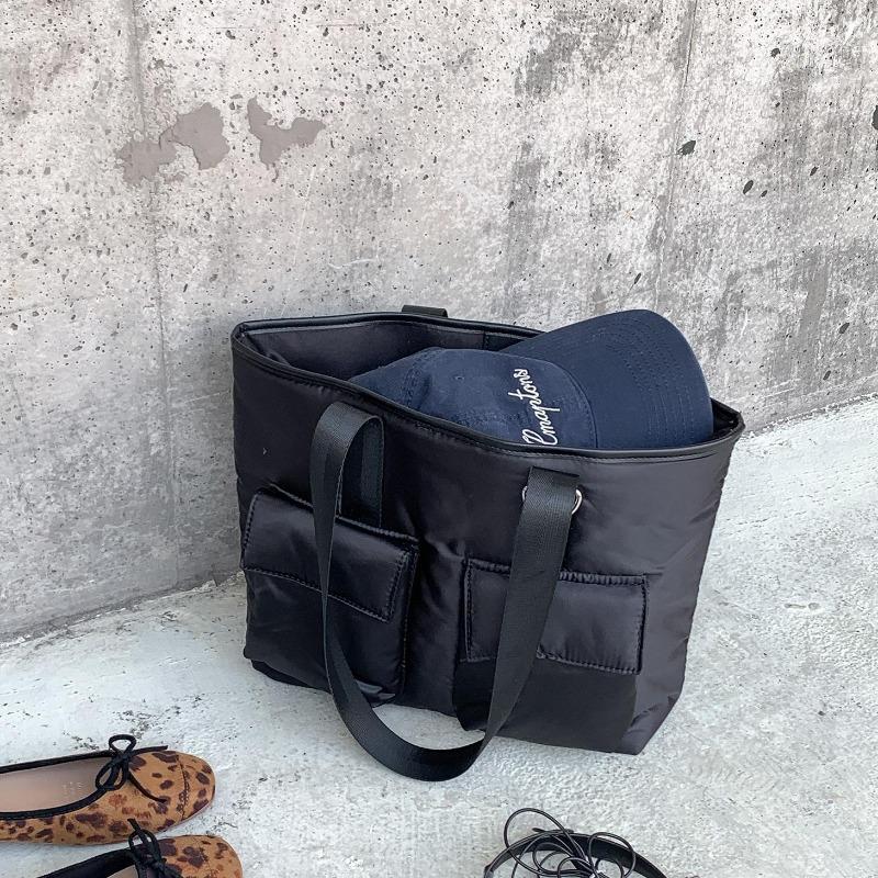 Сумка-тоут нейлоновая повседневная осенне-зимняя новая хлопковая сумка для одежды для поездок на работу модная большая вместительная наплечная сумка женская