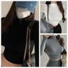 Womens Long Sleeve Turtleneck T Shirts Ribbed Tight Knit Sexy Slim Fitted Casual Women's Basic Crop Tops Cropped T-Shirt