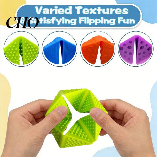 Fingertip Flip Toy 4Pcs Silicone Textured Fidget Quiet Stress Relief Flipping Sensory Focus Aid Home Office Decompression Desk Rotating