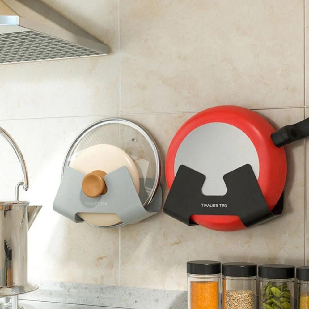 Multifunction Pot Lid Holder PP Pan Cover Stand Proble Wall Cutting Board Rack Household
