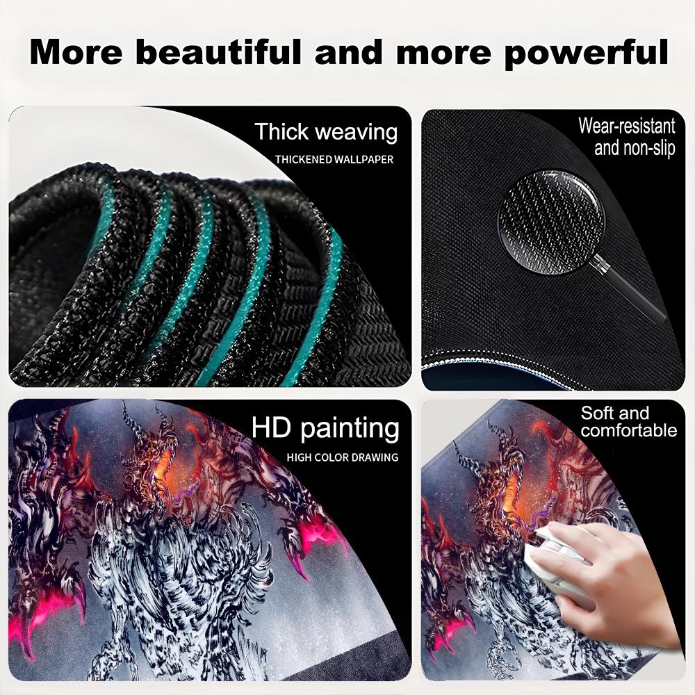 HD Printing Mouse Pad Game Monster Hunter Wilds Mouse Pad Natural Rubber Keyboard Desk Mat Computer Gaming Accessories