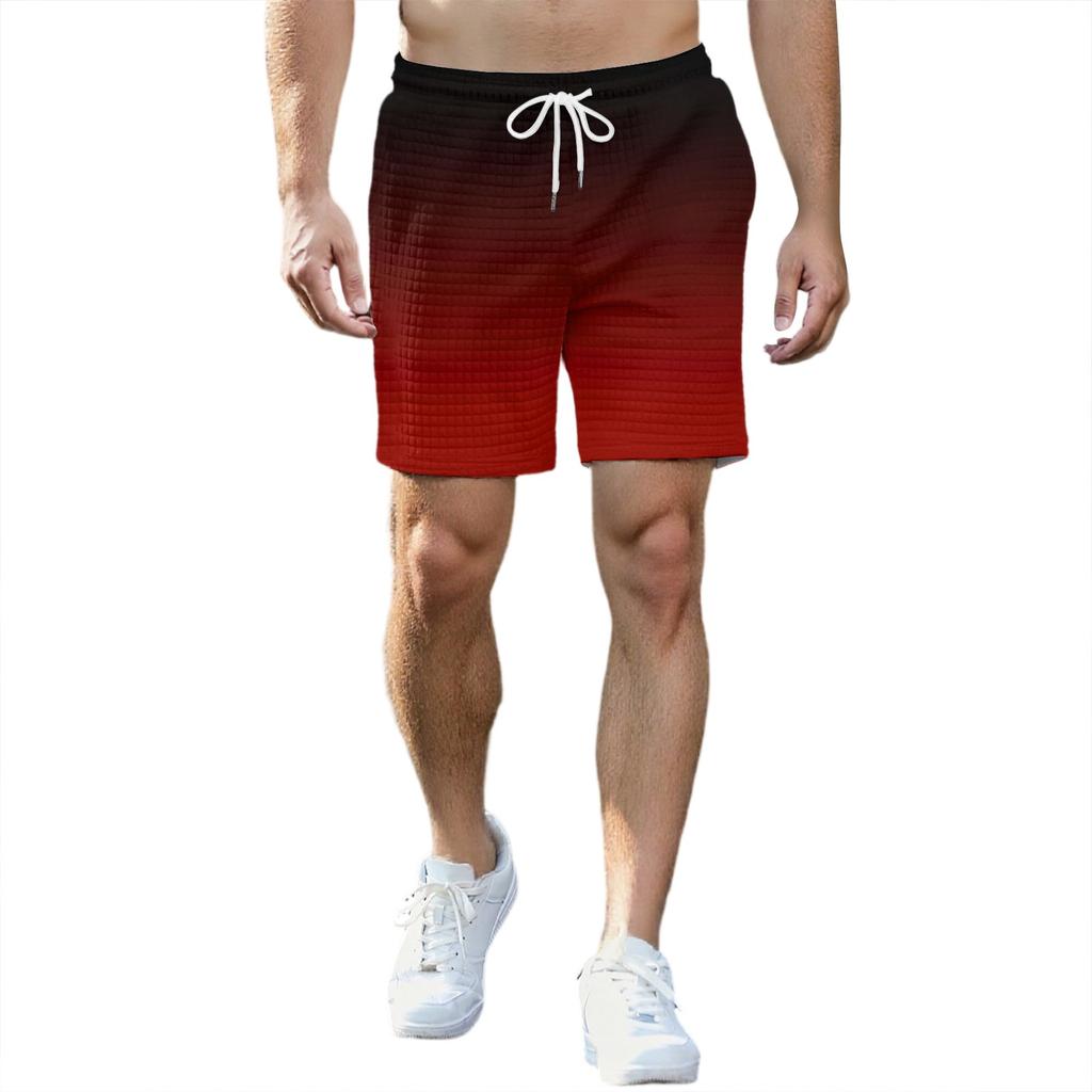 Мужские модные спортивные шорты с принтом, эластичный пояс, карманы, спортивные шорты