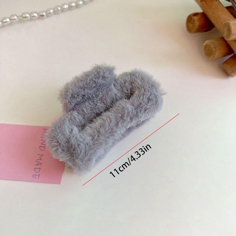Square Hair Clip Ponytail Holder Large Shark Clip Creative Plush Hair Claw Streetwear