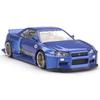 Kaido House Nissan Skyline GT-R (R34) Kaido Works Shinjuku V2 by Mini GT In Blue 158