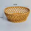 Натуральный стиль Ротанговая корзина для фруктов Ручная работа Круглая форма Корзина для хранения продуктов Полая тарелка для фруктов Дисплей для фруктов