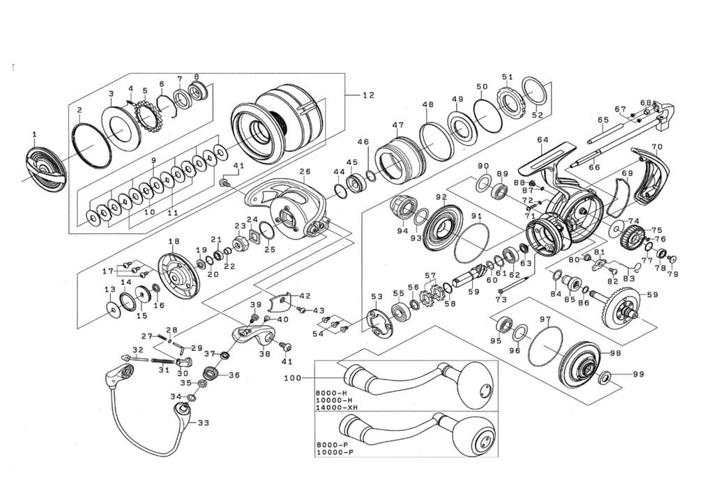 DAIWA Genuine Parts 21 Certate SW Drag Knob Part 1 Part 139815 14000-XH Number Code