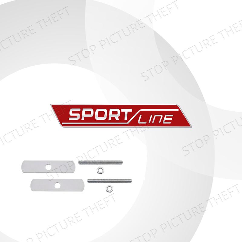 JBIW9 Metal Alloy Sport Line Logo Car Grille Badge Trunk Sticker Decoration Emblem For Skoda Fabia Octavia Citigo Rapid Kodiaq Karoq