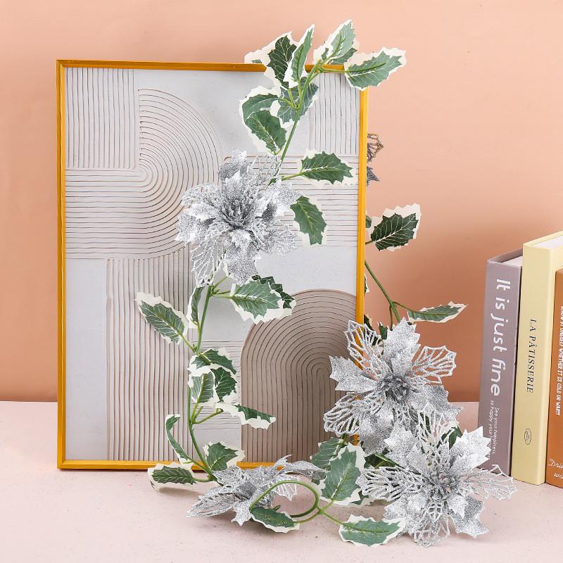 Christmas Party Decor With Hollow Glitter Vines For Seasonal Home Accent