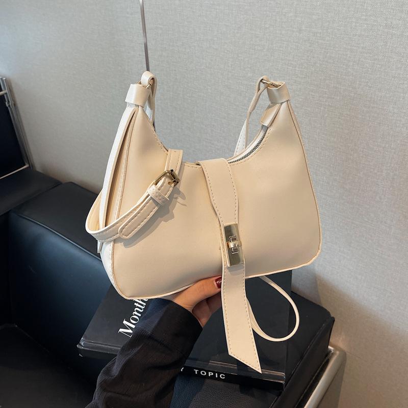 Модная универсальная сезонная однотонная высококачественная сумка подмышкой в иностранном стиле, повседневная сумка через плечо