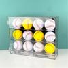 Space Saving Acrylic Sports Balls Display Stand Wall Mounted Clear Rack for 12 Slot Baseball Table Tennis Storage Box