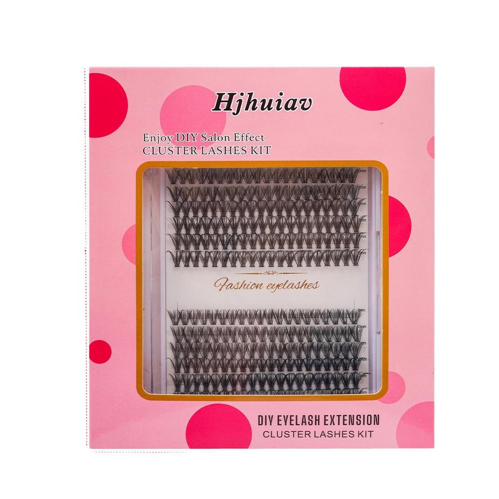 Набор из 280 пучков ресниц с самоклеящимся клеем, кисточкой и пинцетом - Набор для самостоятельного наращивания большого объема