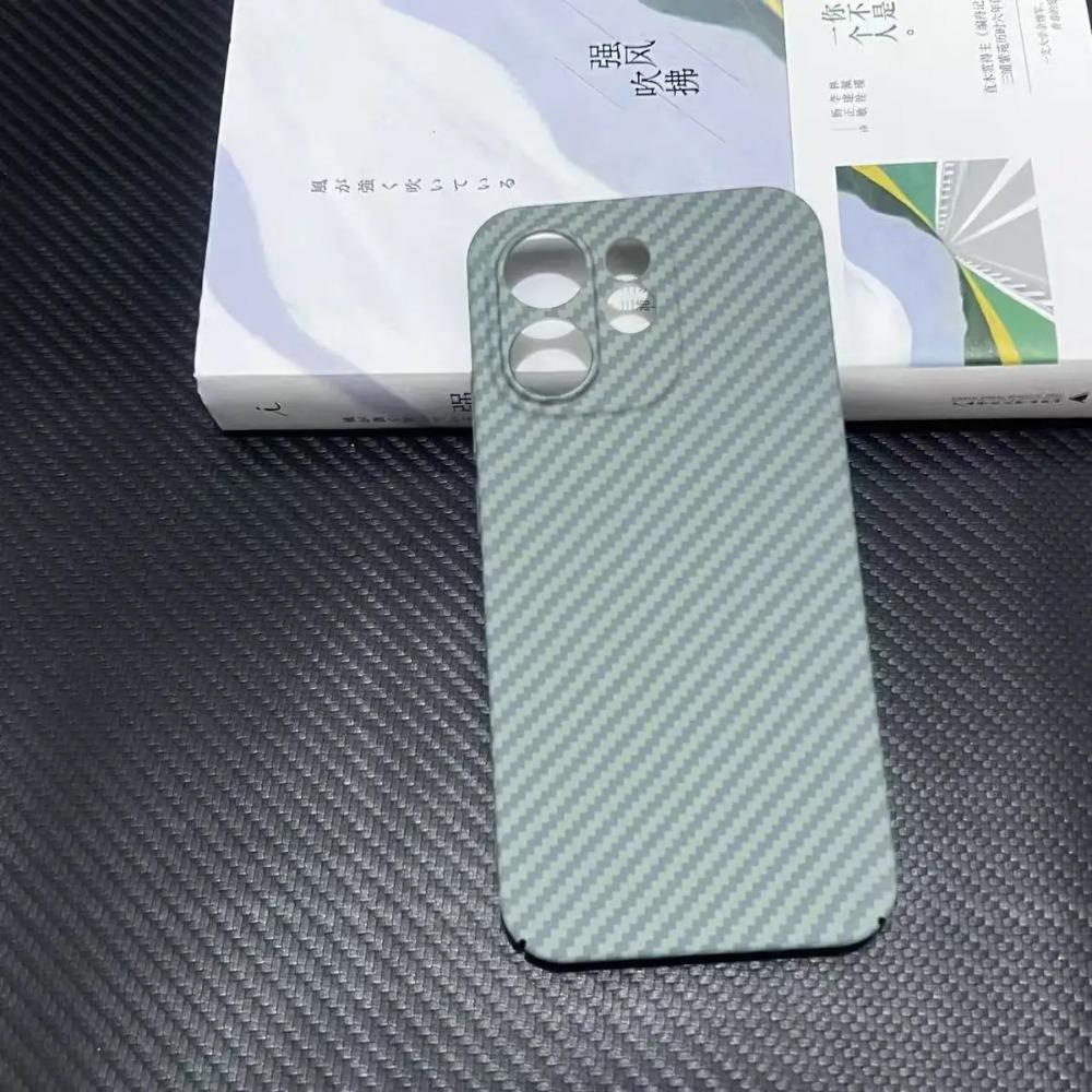 Ультратонкий чехол для телефона с матовым рисунком из углеродного волокна для OPPO Reno 15 15 Pro, Бизнес-чехол из жесткого ПК, Устойчивый к отпечаткам пальцев, Бампер