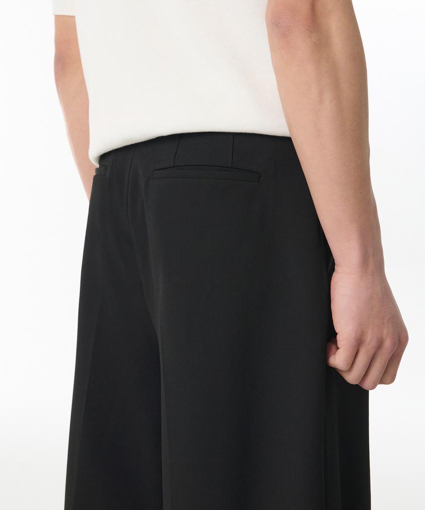 MUSINSA STANDARD Wide Bermuda Hidden Banding Half Slacks [Black]
