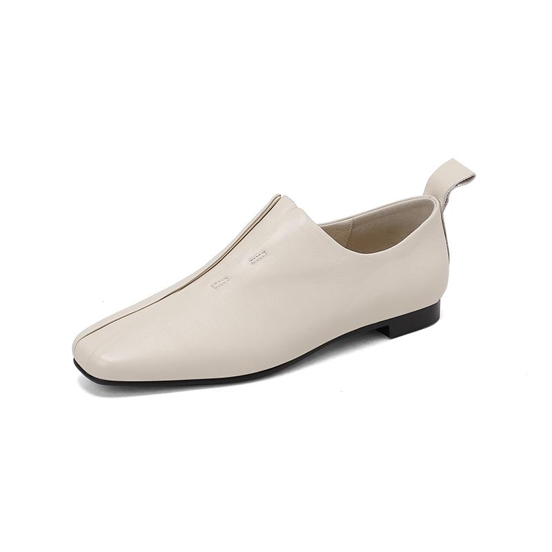 Мода 2024 Новое поступление Мягкая натуральная кожа Женские туфли на каблуке Квадратный носок Удобные Модные Повседневные Туфли на низком каблуке Обувь на четыре сезона