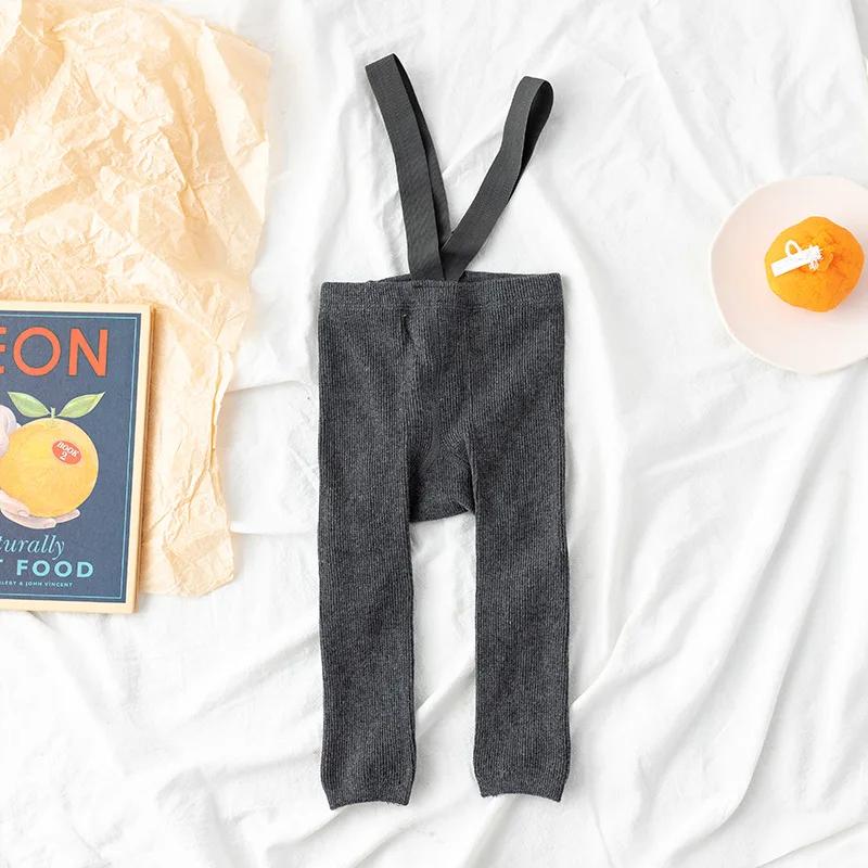 Колготки на подтяжках для младенцев, весенне-осенние колготки для маленьких девочек и мальчиков, одежда для маленьких девочек, бандажные леггинсы с высокой талией и перек...