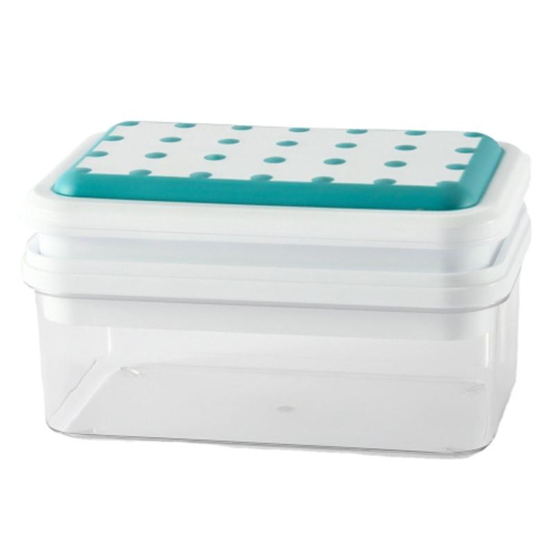 Double Layer Ice Cube Maker Mold Box Kitchen Press Ice Tray with Lid (BPA Free,No FDA Certificate)