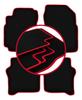 Велюровые коврики с красной окантовкой для: Nissan Primera P12 универсал, седан, лифтбек (2001-2007 гг.)