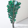 Women Crystal Feather Brooch Pin Rhinestones Brooches Lady Wedding Jewelry Gifts