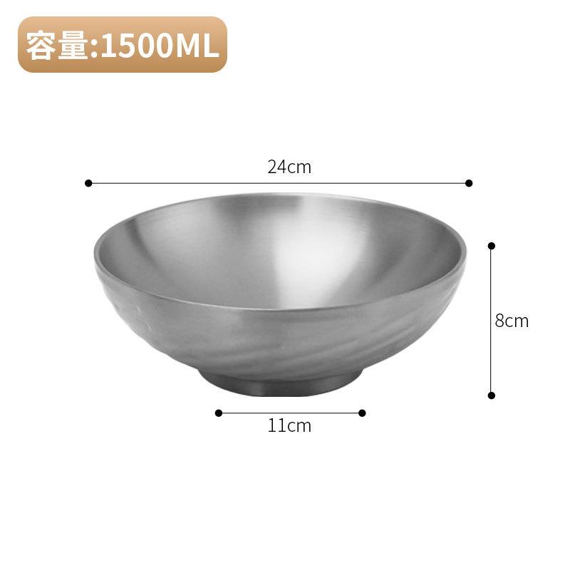 20/24 см корейская миска из нержавеющей стали для холодной лапши, двухслойная, большая, для салата рамен, утолщенная тарелка для фруктов, кухонная утварь