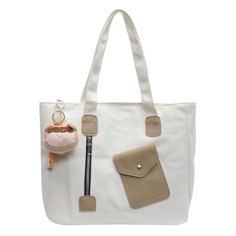 Холщовая сумка-тоут для студентов, сумка на плечо, большая вместимость, сумка для поездок на работу