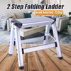 150KG E89417 2 Step Stool Ladder Anti Slip Safety Platform Ladder Maximum Load Aluminum Folding Ladder Maximum Load 28*27*34cm