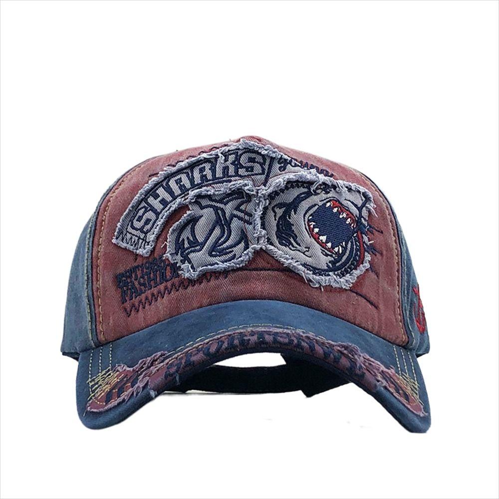 Embroidered Snapback Hat Adjustable Truck Cap Unisex Shark Baseball Cap Streetwear