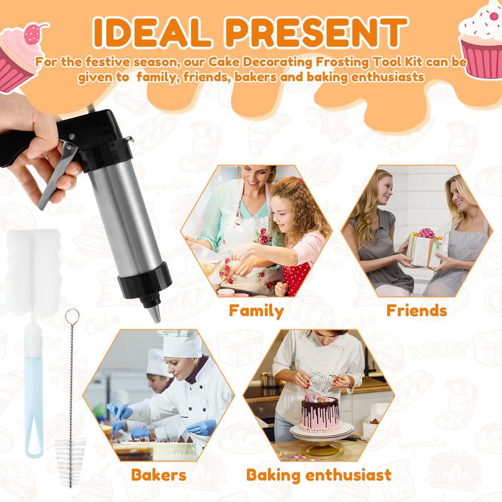 Набор для пресса для печенья Пресс для печенья из нержавеющей стали Набор для украшения Эргономичная машина для прессования печенья Портативный пресс для приготовления печенья для выпечки