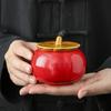 Xinqi Ji Ceramic Persimmon Tea Caddy Gift Set