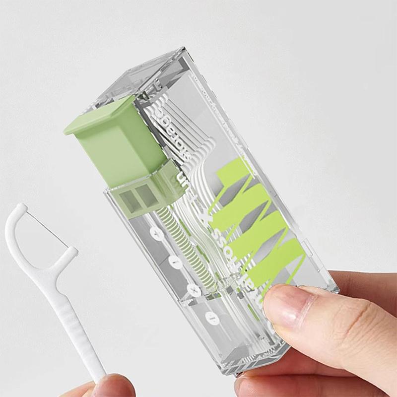 Dental Floss Storage Box With 10pcs Dental Floss Portable Household Creative Lighting Machine Type Premium Carry-On Automatic Dental Floss Box