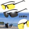2/4/8Pcs Anti-UV Night Vision Sunglasses Adult Eyewear Day Night Anti-Glare Driving Sunglasses for Men Half Frame Fashion Eyewear UV400