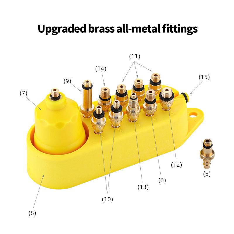 TOOPRE Bike Disc Brake Oil Change Tool Set Mountain Bicycle Brake Fluid Filling Kit Universal Metal Joint Brass Fittings